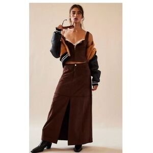 Free People Wishful Thinking Y2K 2 PC Skirt Set In Chocolate Love Size Small